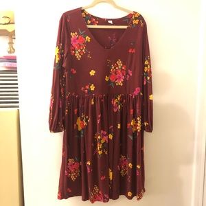 Fall Floral XL Old Navy Knee Length Dress